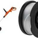 BLACK+DECKER Electric Lawn Mower with Trimmer Line Replacement Spool, Autofeed 30 ft, 0.065-Inch, 2-Pack (BESTA512CM & AF100-2)
