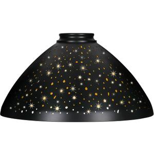Metal Lamp Shade For Floor Lamp, Etched Stars Torchiere Lamp Shade Replacement, Hanging Light Shade Replacement Parts 10" Metal Etched Stars Lamp Shade Pattern 2 1/4" Fitter, Screw-On, Uno-Type
