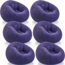 Realspring Inflatable Bean Bag Chairs Outdoor Blow up Camping Chairs Inflatable Lazy Sofa Folding Portable Bean Bag Loungers Couch for Movie Night(Blue,6 Pcs)
