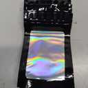 Funfery 100 pcs Black Smell Proof Mylar Holographic Bags Packaging Bags,Clear Resealable Odor Proof Bag Foil Pouch Zipper Bag for Food Storage,Gloss,Jewelry,Lash Packing for Small Busines(3.1x5.1In)