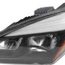 A6601405002 Driver Side Headlamp Compatible with 2018-2024 Cascadia Black Outer Shell (Left)