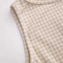 CIDER Gingham Tops for Women Plaid Going Out Tops Sleeveless Cute Tank Bow Summer Shirt (X-Small, Ivory)