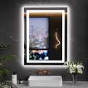 LOAAO 23.6"x31.5" LED Mirror for Bathroom, Lighted Bathroom Mirror with Lights, Anti-Fog, Dimmable, Memory Function, Clear Reflection