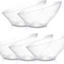 Goodluck 5 Pack Clear Plastic Serving Bowls for Party - 20 OZ Angled Disposable Serving Bowls for Wedding Party Chip, Candy, Salad & Fruit