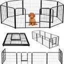 NEWBULIG Dog Playpen 8 Panels 24" Height Foldable Heavy Duty Metal Dog Exercise Playpen Puppy Fence for Indoor Outdoor Yard