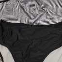 ZAFUL Two Piece Tankini Swimsuit for Women High Waisted Tummy Control Bathing Suit Double Up Tankini Set (Large, Striped)