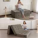 MAXYOYO 6" Folding Sofa Bed for Floor, Tufted Tri-Fold Floor Mattress, Full