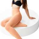 leg elegant Women's 80 Den Microfiber Soft Opaque Tights Pantyhose (Beige, M)