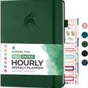 Clever Fox Planner PRO Schedule Dated (Jan 2026Jan 2027) Weekly & Monthly Life Planner with Time Slots, Appointment Book and Daily Organizer to Increase Productivity, A4 Hardcover Forest Green