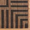 Gertmenian Indoor/Outdoor Flatweave Area Rug - 8x10 Large, Stain & UV Resistant, Ideal for Deck, Patio, Poolside, Mudroom - Klano Striped Havana, Black, 25413