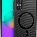 ONES Magnetic for Galaxy S23 Case, [Compatible with MagSafe][Military-Grade Drop Protection] Carbon Fiber Pattern, Shockproof Protective Phone Slim Hard Back Cover for Galaxy S23 Case, Black