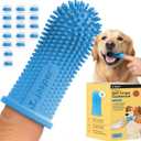 Jasper Dog Toothbrush, 360 Degree Pet Tooth Brushing Kit, Cat Toothbrush, Canine Dental Care & Teeth Cleaning Kit, Pet Finger Tooth Brush, Use with Dog Toothpaste, 16-Pack Blue