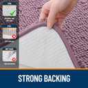 OLANLY Bathroom Runner Rugs 44x24, Soft Absorbent Chenille Bath Rugs, Rubber Backing Quick Dry, Machine Washable Long Bath Mats for Bathroom Floor, Tub and Shower, Home Decor Accessories, Deep Plum