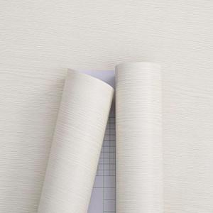 Haimin Wallpaper (24in X 393in) Wood Contact Paper Peel and Stick Self-Adhesive and Removable Wallpaper for Cabinet Wall Furniture Countertop Kitchen Room Wood Grain Wall Paper (Off-White (05))
