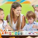 Fulmoon 48 Set Mini Acrylic Paint Set for Kids 12 Colors/8 Colors Adults Washable Mini Painting Kit Arts Crafts Party Favors Filled Brushes Palettes Bulk for Classroom Home Supplies (Vivid Color)