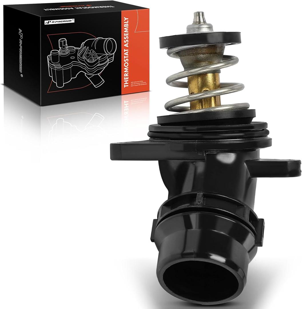 A-Premium Engine Coolant Thermostat Housing Assembly with Seal Compatible with Volkswagen Jetta, Jetta City, Passat, Golf, Tiguan, Beetle, CC, Eos, GTI & Audi A4, Q5, Q7, A5, A6, A3, Q3, TT Quattro