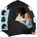 Blackout Tent for Pack and Play - One-Click Opening Pack N Play Blackout Cover - Black Out Tent for Sleep Pod & Mini Crib, Breathable Crib Blackout Cover Block 95% Light