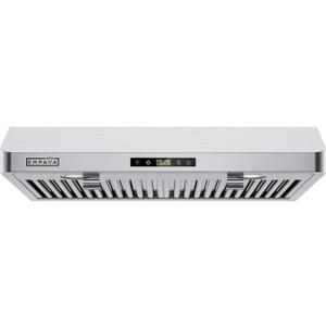 Empava Ductless/Ducted Range Hood Under Cabinet 30 Inch, Touch Control, Timer & Clock Setting, 300 CFM 3-Speeds, Plug in, Stainless Steel