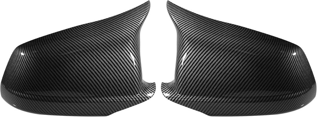 X AUTOHAUX Pair Car Exterior Rear View Mirror Covers Cap Replacement for BMW 5 Series F10 F11 F18 528i 530i 535i 550i 2011-2013 Carbon Fiber Pattern