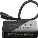 4K HDMI Splitter 1 in 2 Out Mirror Display Not Expand, Dual HDMI Splitter Hub to Dual Monitors Multi-Scree Displays Audio Synchronization, Compatible for MacBook Laptop Desktop PC Graphics Card TV