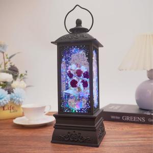 Gifts for Mom from Daughter Son, Crystal Rose Flower Lantern with Colorful Lights and Music & 6H Timer, Roses Forever Flower for Women Mom Grandma Wedding Decorations (B-Red Rose)