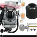 KLF300 Carburetor Fit for Kawasaki Bayou 300 KLF300 KLF300A 1986-1987,KLF300B 1988-2005, KLF300C 1989-2005 ATV Carb Air Filter Fuel Petcock Valve