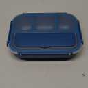 Bento Box Adult Lunch Box, Lunch Containers for Kids Girls Boys with 4 Compartments, Lunchable Food Container with Utensils, Sauce Jar, Muffin Liners, 40 Oz/5 Cup,. only bento box. Blue navy