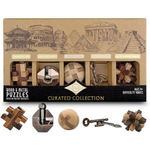 Project Genius True Genius CURATED Collection  Variety Pack, Assembly Puzzle, Disassembly Puzzle, Brain teasers, Adult Puzzle, Wooden and Metal Brain Teasers