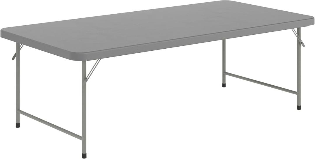 Flash Furniture Kids 4.93 ft Plastic Folding Table, Gray, 30"W x 60"L x 19"H