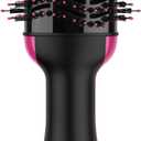 Hair Dryer Brush Blow Dryer Brush in One, Upgraded 4 in 1 Hair Dryer and Styler Volumizer with Negative Ion Antifrizz Ceramic Titanium Barrel Hot Air Hair Straightener Brush, Black/Pink