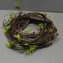 Suncalla 5 Pcs Artificial Bendable Tree Branches for Decoration Fake Trunk Garland Twigs Leaves Cherry Blossom Grape Vines for Wall Hanging Front Door Reptile Habitat Decoration (35in,Natural)