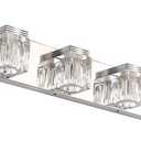 Ralbay LED Modern Bathroom Vanity Lights 6 Lights Crystal Glass Stainless Steel Bathroom Vanity Lights Fixtures Over Mirror LED Modern Crystal Glass Vanity Lights