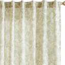 Vangao Green Floral Linen Blend Curtains for Living Room 84 Inches Long Farmhouse Curtains for Bedroom Vintage Print on Beige Light Filtering Window Drapes Back Tab Rod Pocket 2 Panels