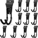 10pcs Slatwall Hooks Gladiator Hooks J Garage Hook Slatwall Accessories Small Durable Metal Wall Hangers for Garden Hose Efficient Storage,Efficient Storage Heavy Duty Tool and Garage Hook