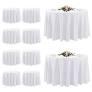 10 Pack White Round Tablecloths, 120 Inch Stain Resistant and Wrinkle Polyester Fabric Washable Table Clothes Cover for Kitchen Dining, Wedding, Reception Banquet, Birthday Party, Buffet Restaurant