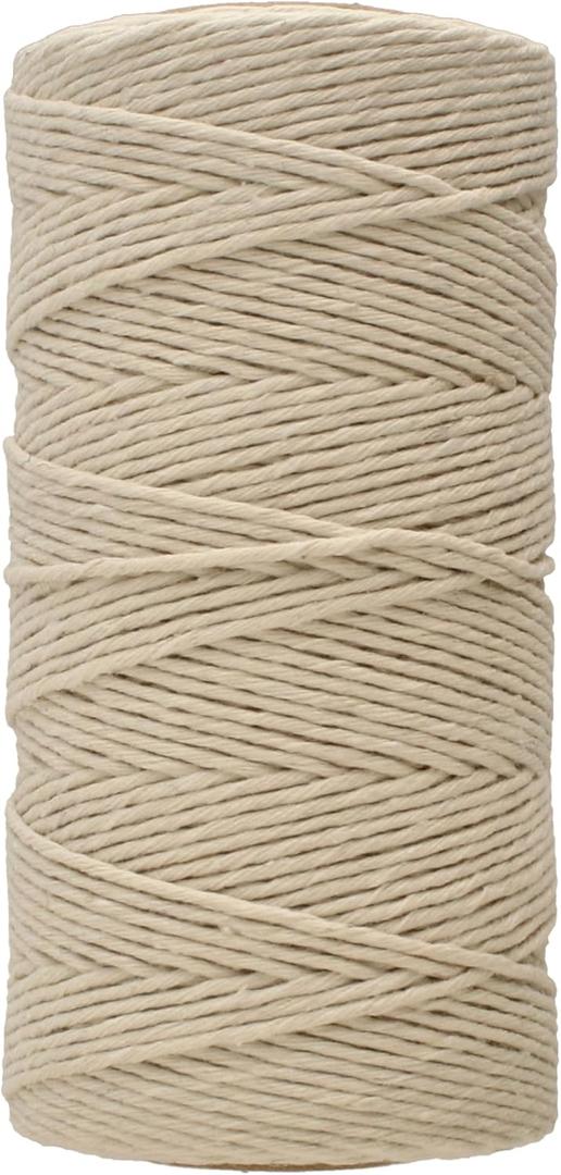 Macrame Cord  80% Cotton & 20% Polyester  1mm, 300 Foot Spool, Natural Color  Rope for Handmade Crafts, Wall Hanging, Planters, Crafts, Knitting and Boho Arts