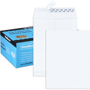 ValBox 9x12 Self Seal Catalog Envelopes 250 Packs White Envelopes with Peel and Seal Flap for Mailing, Organizing and Storage