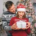 Santa Hat for Adults, Unisex Women Men Velvet Comfort Red Christmas Santa Claus Hats for Xmas Eve New Year Holiday Party Supplies