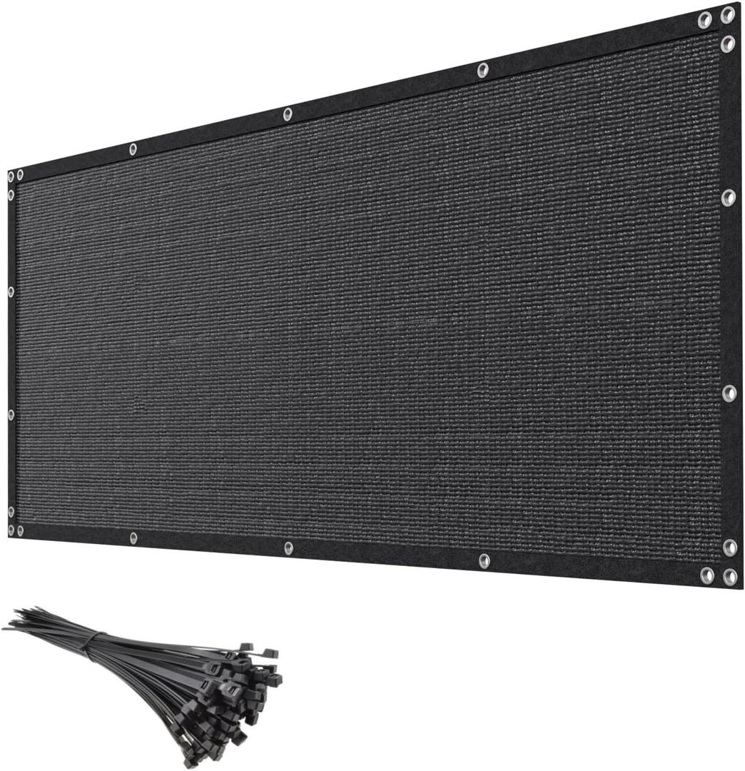 6' x 50' Black Privacy Screen Fence Heavy Duty Fencing Mesh Shade Net Cover for Outdoor Panel Garden Backyard Porch Patio Balcony LSYY