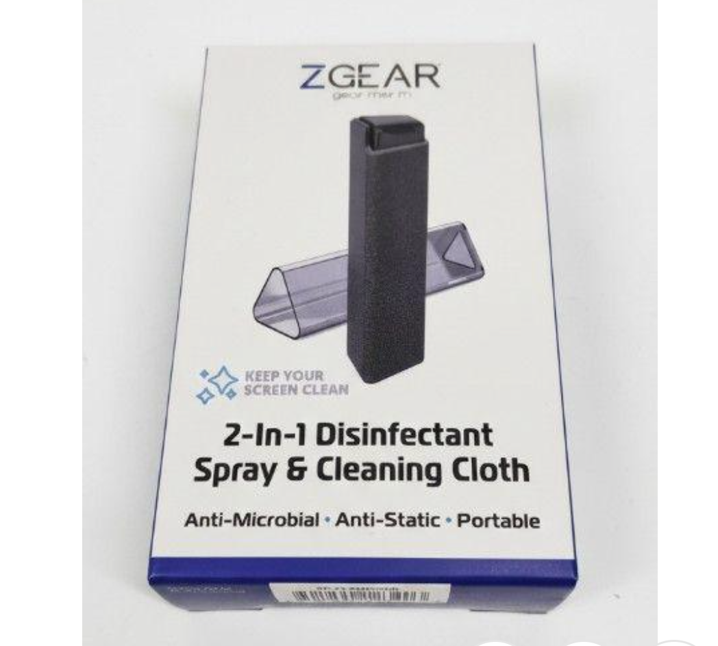 ZGEAR 2-In-1 Disinfectant Spray & Cleaning Cloth Anti-Microbial Anti-Static Portable