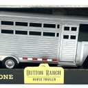 AMT Adult Collectibles - Yellowstone Dutton Ranch Trailer with Gooseneck Trailer Hitch for Farm Toys - Collectibles - Working Rear and Side Doors 1:20 Scale
