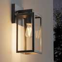 Porch Wall Lights Outdoor, Waterproof Lanterns with Frame and Clear Glass Shade, Exterior Front Porch Light Matte Black Wall Sconce, Modern Mounted Lighting for Patio Entryway Hallway (1 PACK)