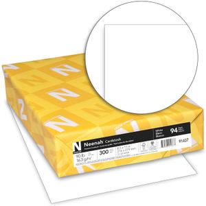 Neenah Index Cardstock, 8.5" x 11", 90 lb./163 gsm, White, 300 Sheets, Lightweight, 94 Brightness - EXTRA SHEETS, MORE VALUE! (91437)