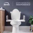Bemis Assist Toilet Seat with Built-in Support Handles, Hinges Never Loosen, Fits Round and Elongated
