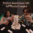 48 Fun Stacking Blocks Couple's Tower Game, Romantic Anniversary Birthday Wedding Gifts, Date Night Ideas for Valentines Day Christmas, His and Hers Gift