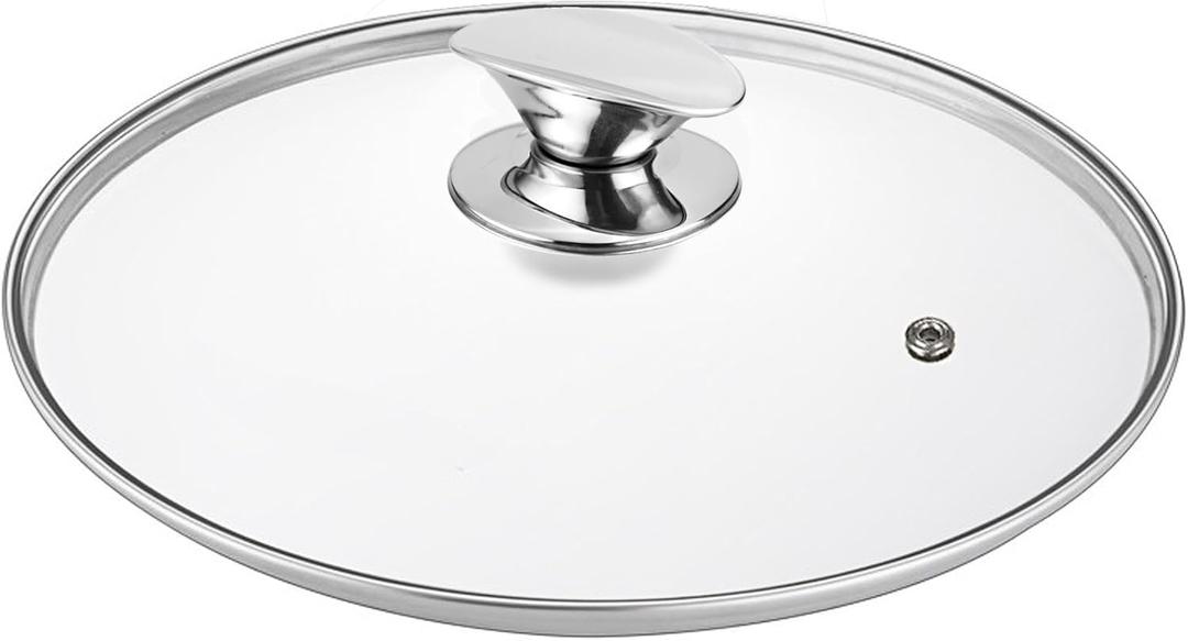 Tempered Glass Lid for Replacement, Clear Cover for Pans and Pots, 8, 9.5, 10.5, 11, 12, 12.5 Inch Lids for Cookware Cooking, Frying Pans, Skillets, Dutch Oven, Sauce Pan (12.6 In)