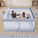 XVISHX 65 x 50 Inch Baby Playpen, Playpen for Babies and Toddlers, Baby Play Pen Playard for Indoor & Outdoor Active Center Game Fence, with Skin-Friendly Fabric and Soft Breathable Mesh, Grey