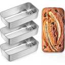 Leonyo 4 Pack Loaf Pans for Baking Bread, 12IN x 5.5IN Stainless Steel Loaf Bread Pans for Homemade Meatloaf, Banana, Brownies, Lasagnas, Dishwasher Oven Safe