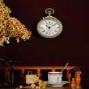 NIKKY HOME Small Vintage Gold Wall Clock 4.7 Inch, Battery Operated Silent Retro Metal Oval Analog Clock for Bathroom Kitchen Living Room Bedroom Office