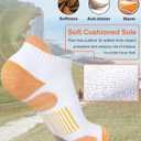 Heyoboy Womens Athletic Running Cotton Socks, Thick Cushioned Anti-blister Wicking Ankle Socks 5 Pairs (M)